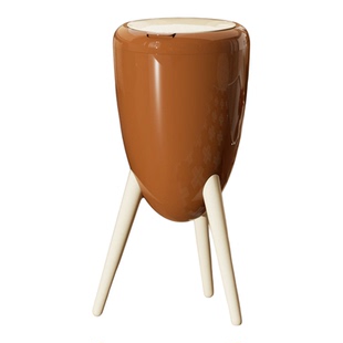 客厅垃圾桶家用2026新款高颜值中古风卧室高脚带盖纸篓大轻奢高档