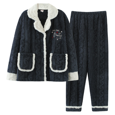 小个子毛绒睡衣女冬季加厚保暖
