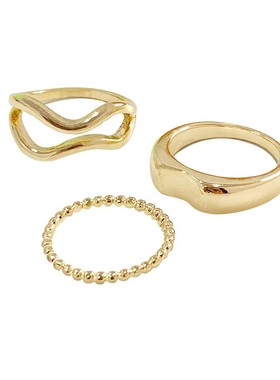 冷淡风戒指3只装套装组合小众设计感ins韩国金属指环女食指戒潮