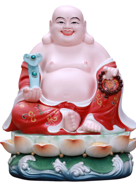 格兰吉陶瓷弥勒佛像摆件弥勒菩萨像德化白瓷佛像供奉家用大肚笑佛