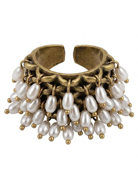 半予旧梦雨檐珍珠流苏戒指