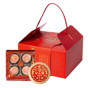 苏南 喜饼礼盒中式糕点潮汕饼红乌豆沙 结婚订婚回礼专用伴手礼