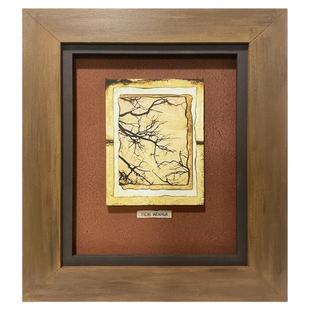 侘寂风卧室床头装饰画板雕挂画客厅沙发背景墙实物装置画