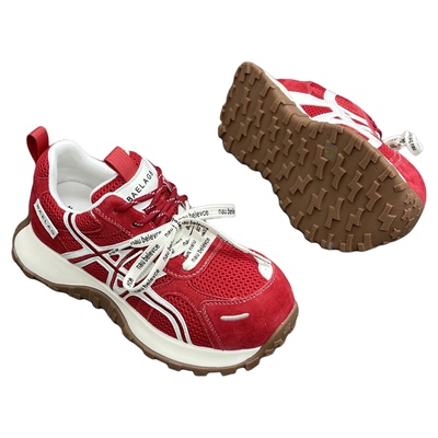 小蛮腰厚底拼色真皮透气老爹鞋春