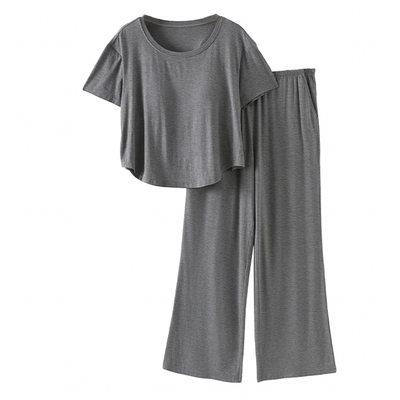 莫代尔带胸垫一体宽松睡衣套装女