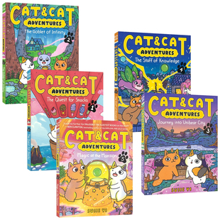 Cat & Cat Adventures The Quest for Snacks The Goblet of Infinity 猫咪冒险记1-6册 魔法冒险 桥梁书 漫画书 英文原版进口图书