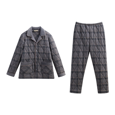 秋鹿空气棉三层夹棉抗静电睡衣