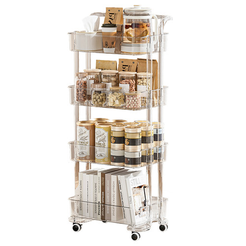 也雅零食置物架小推车玩具高颜值客厅收纳架子多层落地移动储物架