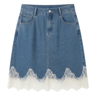 包裹短裙女牛仔短款蕾丝半身裙白色a字长裙花苞裙百褶裙蛋糕裙