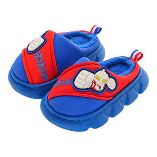 奥特曼儿童棉拖鞋防水男女童冬季幼儿园厚底防滑保暖可爱包跟棉鞋
