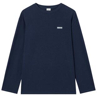 OCHIRLY欧时力  亚麻棉混纺印花长袖T恤上衣淡人穿搭春夏