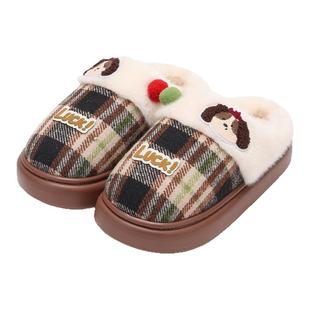 名创优品半包跟棉拖鞋加绒保暖居家室内拖鞋厚底防滑秋冬2026新款