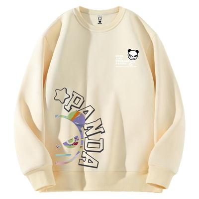 Hipanda你好熊猫落肩设计感百搭宽松加绒套头衫2025冬季新款卫衣