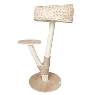 原木猫爬架立式剑麻柱猫抓板猫窝一体天然实木多功能猫跳台猫乐园