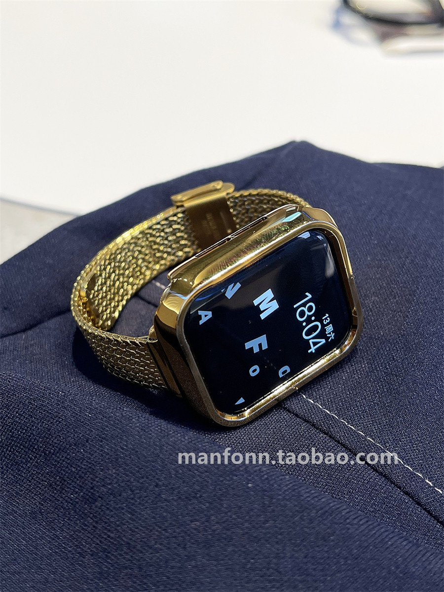 细款小蛮腰麦穗不锈钢编织适用iwatch87苹果表带applewatch65代se