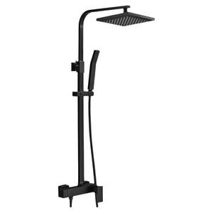 法斯格雅卫浴官方店方形哑黑冷热增压花洒套装铜简约现代家装酒店民宿卫生间通用神器