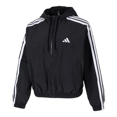 Adidas阿迪达斯官方正品梭织连帽夹克女25新款运动休闲外套JZ2162