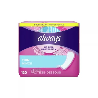 美国Always护舒宝量多日用卫生巾无护翼护垫超薄棉质Radiant系列