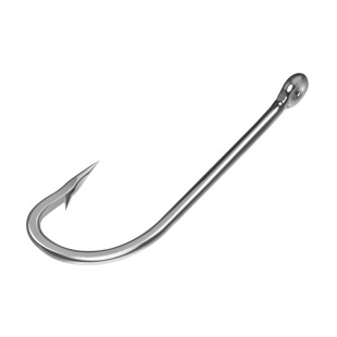 长把鱼钩海马钩长柄钩带孔直柄钩渔钩大号平打神钩鱼钩有倒刺渔具