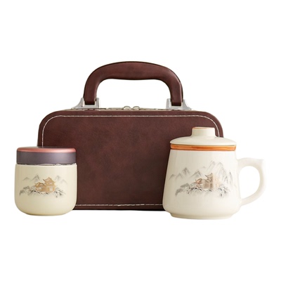 高档办公杯茶水分离大容量陶瓷