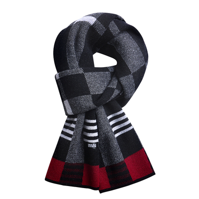 七匹狼羊绒围巾男士高档礼盒装