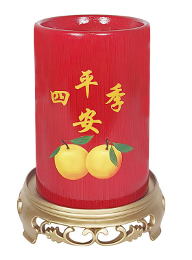 红色竹香炉红米斗福斗量米插香炉