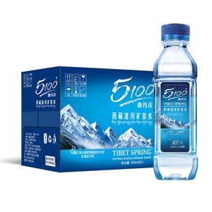 5100西藏冰川矿泉水330ml/500ml/1.5L瓶整箱小瓶天然低氘弱碱性