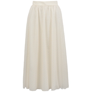 YES BY YESIR叶谦原创设计师26春夏新款蕾丝珠片禅纱下装裙半身裙