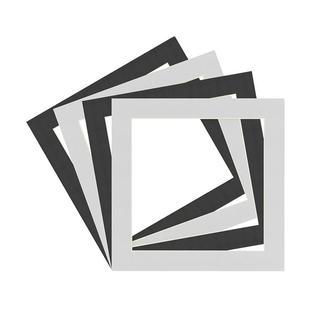 5寸6寸8寸10寸12寸14寸正方形卡纸白黑色相框内衬画框装裱照片垫