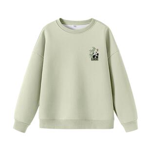 班尼路加绒加厚圆领卫衣女冬季2026新款奥粒绒宽松保暖套头上衣M