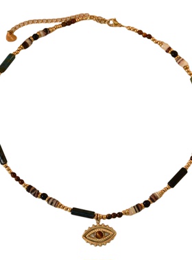 黑色气质轻奢高档串珠项链MADAM