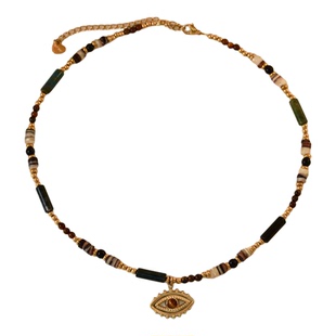 埃及风饰品中东风项链异域风天然石恶魔之眼高端叠戴项圈necklace