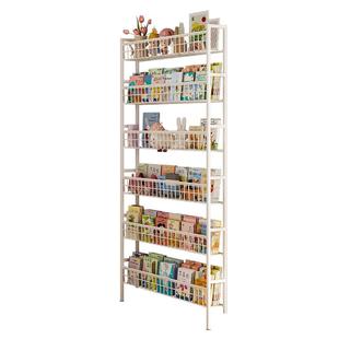 门后置物架铁艺超薄书架落地儿童简易极窄夹缝墙上壁挂家用收纳柜