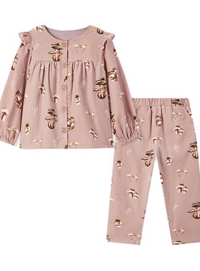 Milkbarn秋冬新品儿童长袖套装婴儿宝宝纯棉衣服女童洋气童装