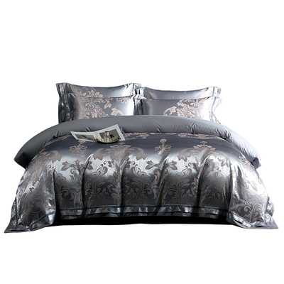 100支全棉贡缎提花四件套双人床