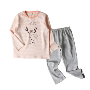 乐桃有机棉儿童棉毛布居家服套装男孩女孩秋衣裤睡衣家居套装