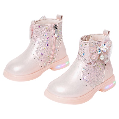 斯纳菲女童皮靴秋冬新款