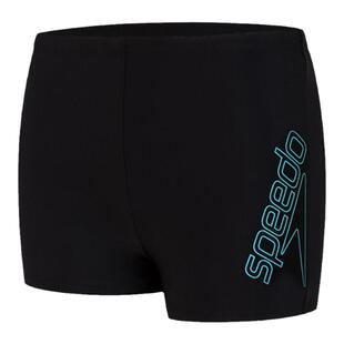 speedo速比涛男童平角泳裤青少年印花舒适速干抗氯基础训练装备