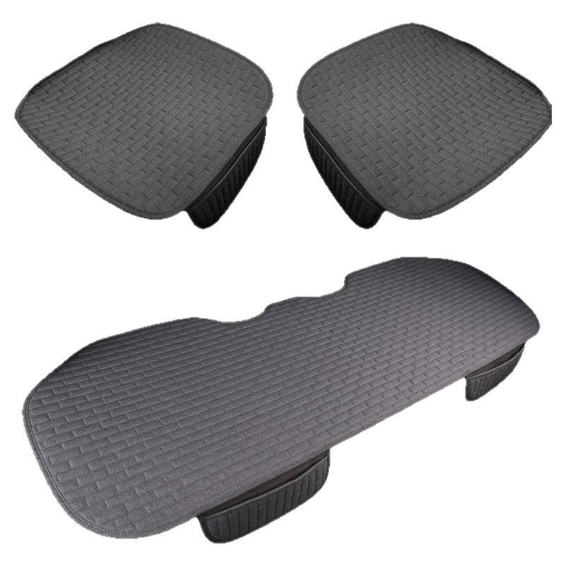 汽车坐垫单片夏季无靠背三件套四季通用座椅垫后排免捆绑座垫座套