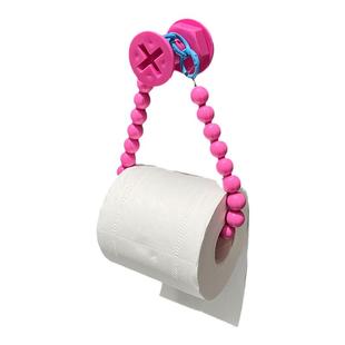 多巴胺卷纸架ins创意串珠纸巾架厨房免打孔壁挂式卫生纸厕所挂钩
