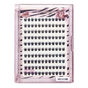 超短免胶5D自粘假睫毛8.9mm自然小浓密素颜羽扇加黑爱豆妈生睫毛