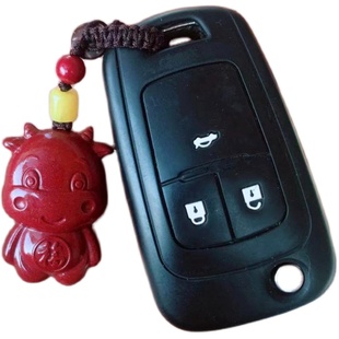 原矿朱砂生肖鼠黑曜石吊坠牛挂件本命年男女款手链儿童简约兔项链