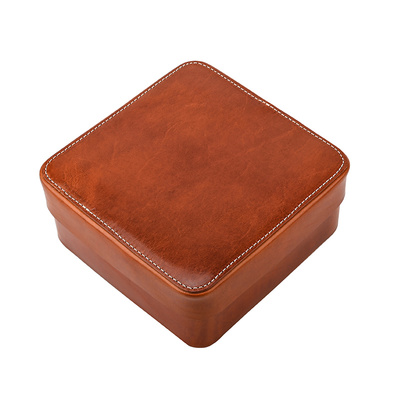一皮文玩收纳盒植鞣牛皮加大号