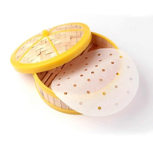 不粘蒸笼纸一次性小笼包油纸圆形蒸馒头包子纸包底纸笼屉垫纸烘焙