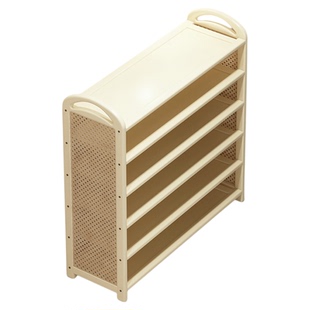 家用鞋架入户门口多层落地式大容量奶油风鞋柜鞋子收纳置物架一体