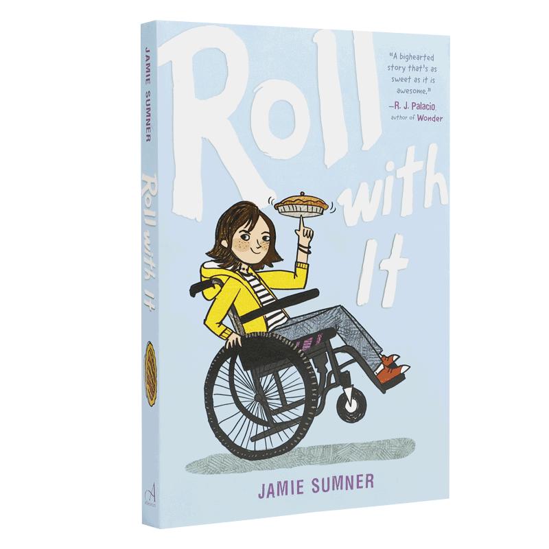 进口英文原版 Roll with It 滚吧 学生课外阅读读物 轮椅上的女孩 关于梦想和友谊的故事 提高英语能力 儿童文学图书平装正版