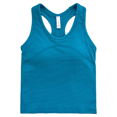 自带胸垫 免穿内衣无缝一体定型罩杯工字瑜伽背心弹力修身健身衣