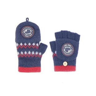 KK树儿童手套男童女童小学生可写字露指半指五指冬季翻盖上学保暖