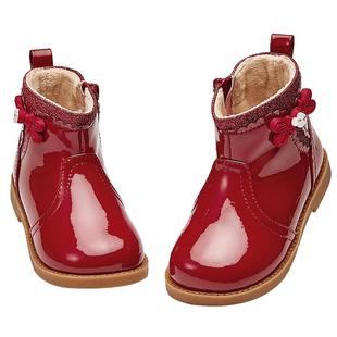 【新年童鞋】戴维贝拉女童加绒靴子2025冬季新款儿童马丁靴皮靴