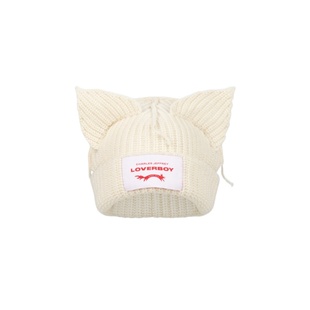 正品Charles Jeffrey Loverboy明星同款秋冬可爱针织猪猪猫耳朵帽